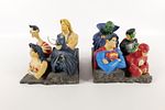 DC Direct JLA Cold Cast Porcelain Hand Painted Bookend Set. Limited Edition #606/1150. They Image - 1