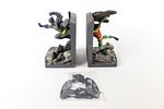 Lot of 2 DC Batman Bookend Sets. Including DC Comics Monogram Batman and Superman Polyresin Image - 2