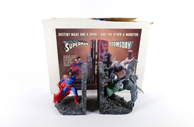 DC Direct Superman and Doomsday Limited Edition Bookend Set. Limited Edition #104/2030. Comes 