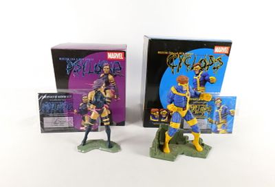 Lot of 2 Marvel Diamond Select Modern Era X-Men Statues. Including Psylocke and Cyclops. Both 