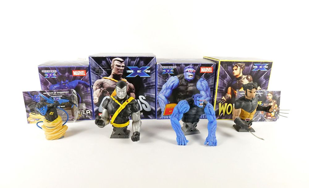 Lot of 4 Marvel X-Men Ultimate Busts. Diamond Select Toys. Including Ultimate X-Men 