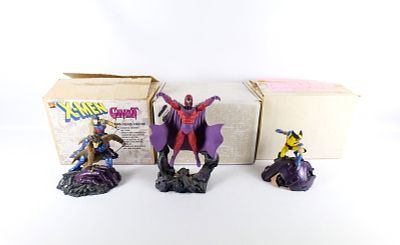 Lot of 3 Marvel Creative License Statues. Including Wolverine, Magneto, and Gambit. Wolverine 