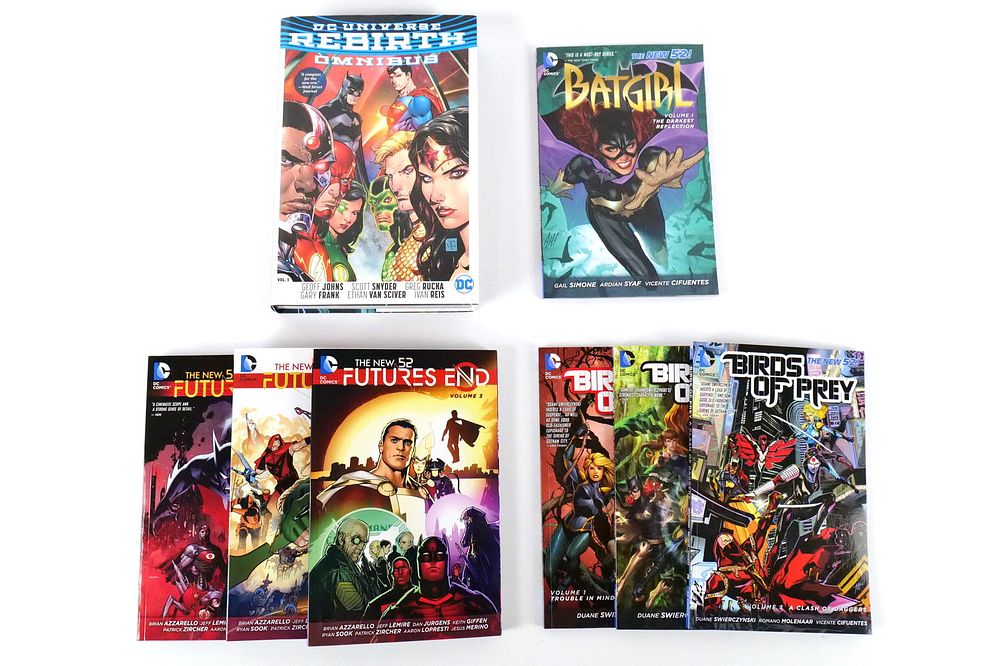 DC New 52 Trade Paperbacks and Hardcover Lot. Including The New 52 Futures End - Vol. 1-3, DC 