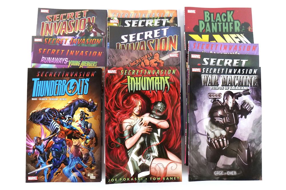 Lot of 14 Marvel Secret Invasion Trade Paperbacks. Including Secret Invasion by Bendis 