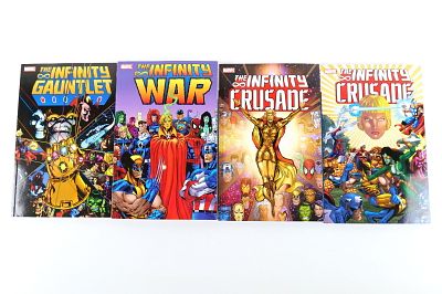 Lot of 4 Marvel Trade Paperbacks. Including Infinity Crusade Vol. 1 & 2, Infinity War, and 