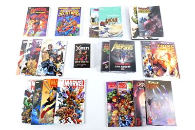 Group Lot of Marvel Trade Paperbacks, Hardcovers, and Novels. Including Marvel Team-Up Vol. 1-4 
