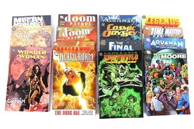 Lot of Mixed DC Trade Paperbacks. Including Aquaman: Sword of Atlantis, Aquaman: The 