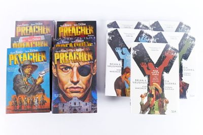 Lot of 2 Vertigo Comics Hardcover Book Sets. Including Preacher Book 1-6 Complete and Y The 