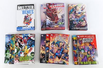 Lot of 12 DC Justice League Hardcover Books. Including Justice League: Survivors of Evil & 