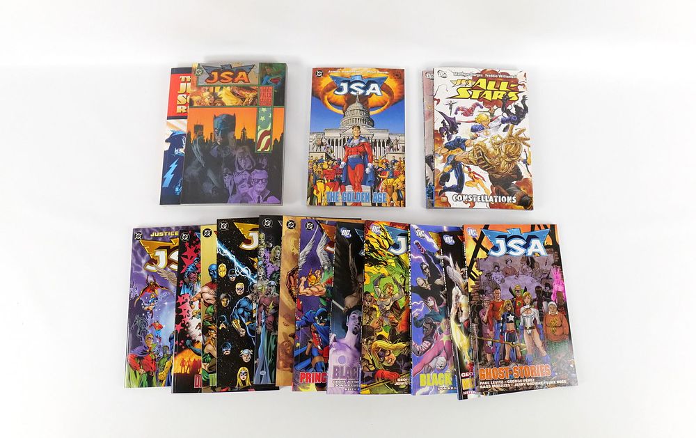 Lot of DC Justice Society of America Trade Paperbacks. Including JSA 1-12, JSA: The Golden Age 