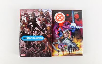 Lot of Marvel Hardcover Books. Including X Of Swords Omnibus and House of X. All invoices must 