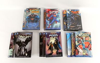 Lot of Batman and Superman New 52 Hardcover Books. Including Superman: Action Comics 1-3, What 