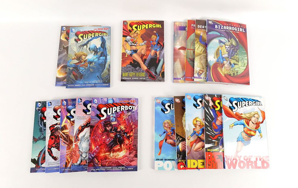 Lot of Superboy and Supergirl Trade Paperbacks. Including Supergirl New 52 1 & 2, Supergirl: 