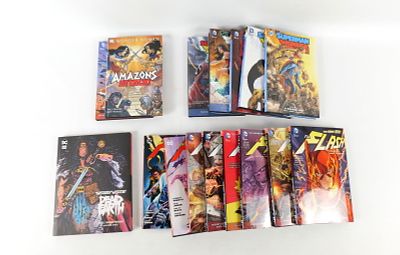 Lot of DC Hardcover Books. Including The Flash 1-4, and 6-9, Superman/Wonder Woman 1-5, Wonder 