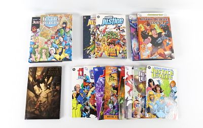 Lot of Justice League Hardcover and Trade Paperbacks. Including Justice League: Generation Lost 