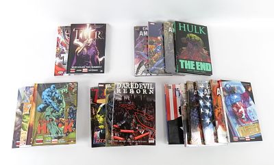 Lot of Mixed Marvel Hardcover Books. Including Captain America: Two Americas - Sealed, Reborn - 