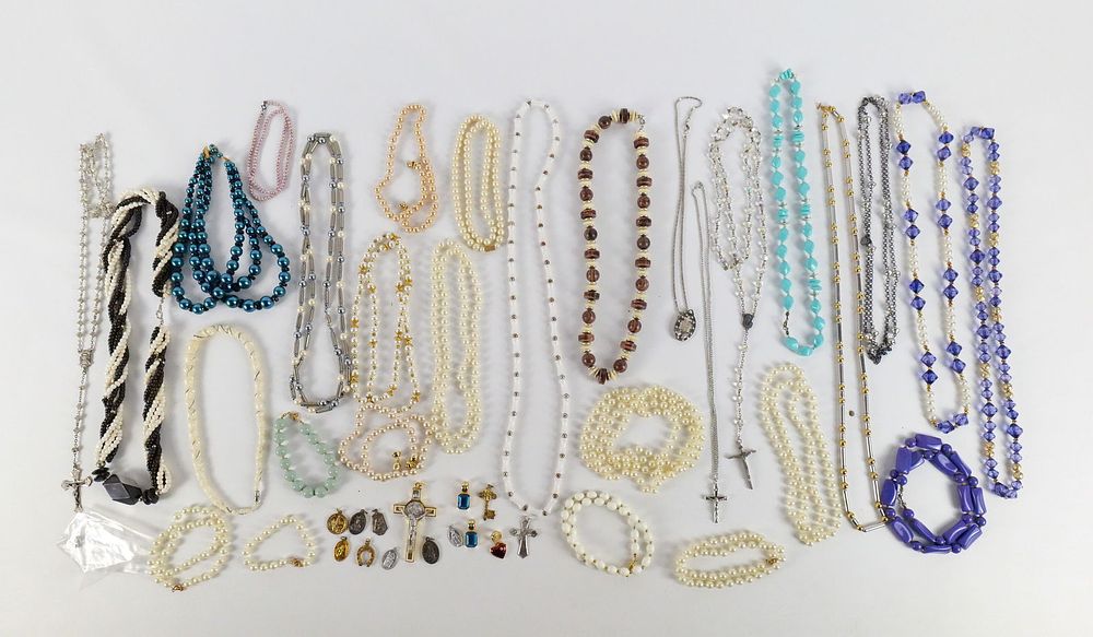 Lot 155: Large Group of Vintage Costume Necklaces and More