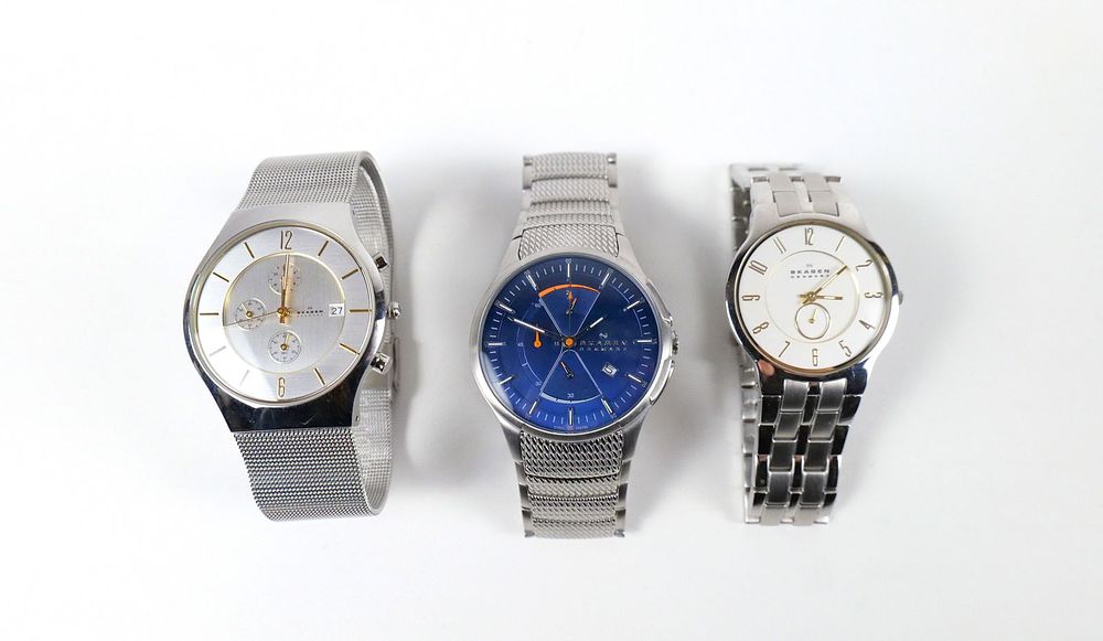 Lot 168: Lot of 3 Skagen Denmark Men's Wristwatches