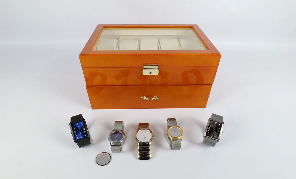 Lot 169: Group Lot of Skagen Denmark Men's Watches and Watch Case