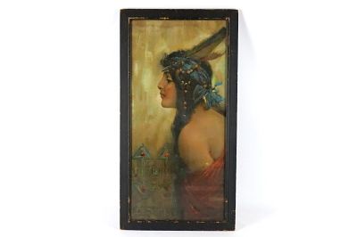 Early Print Native American Woman. Early Print. Depicting a Native American Indian Woman in 