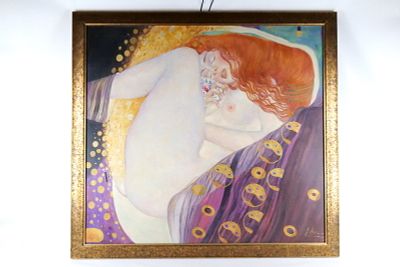 Oil on Canvas - Nude Woman. Oil on Canvas. Depicting a nude woman. After Gustov Klint. Signed 