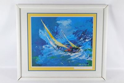 Framed Lithograph by Leroy Nieman "Sailing". Framed Lithograph by Leroy Neiman (1921–2012). 