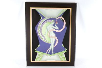 Framed Lithograph by Gustav Kaitz "Genie". Framed Lithograph by Gustave Kaitz (1913-1992). 