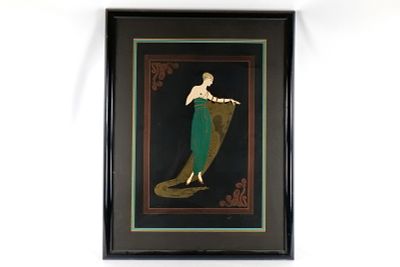 Framed Ert&eacute; Print "Emerald Night". Framed Ert&eacute; Print. Entitled "Emerald Night". Measures 43" 