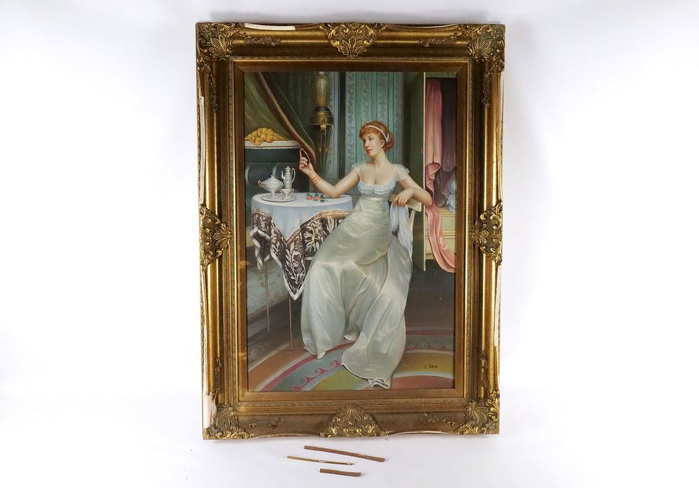 Lot 254: Serigraph on Canvas with hand painted accents