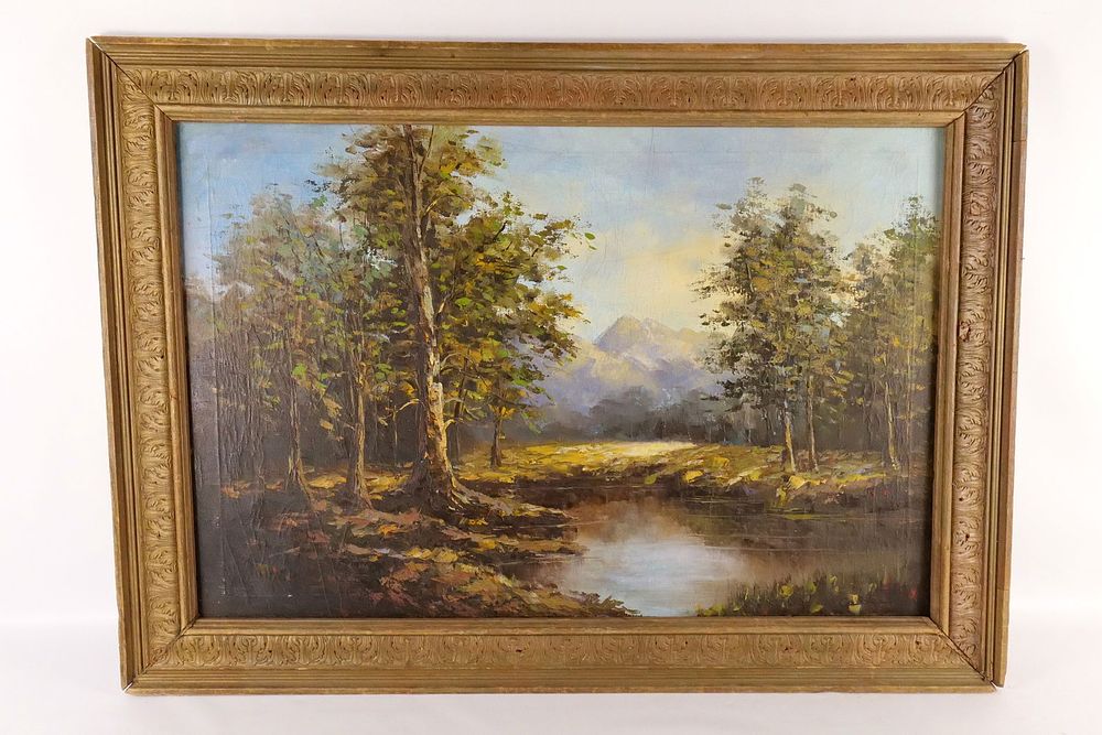 Lot 264: Oil on Canvas Landscape