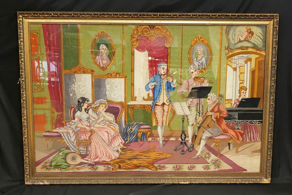 Lot 268: Framed Oversized Needlepoint