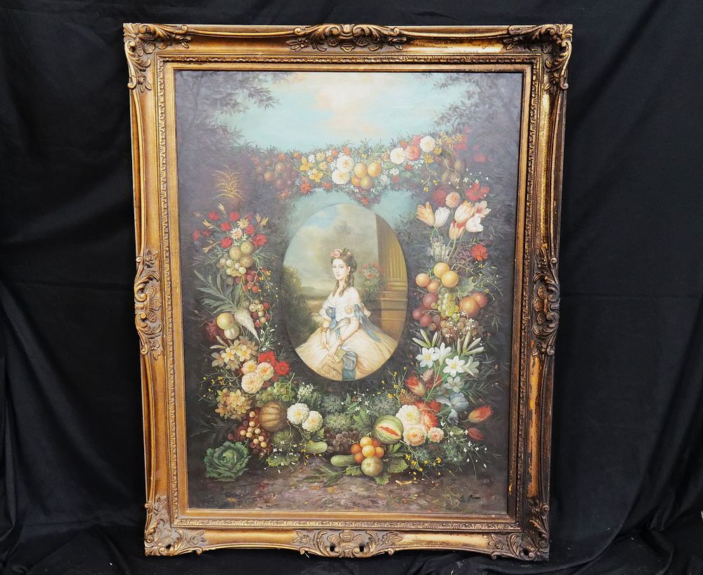 Lot 276: Oversized Serigraph on Canvas with hand painted accents