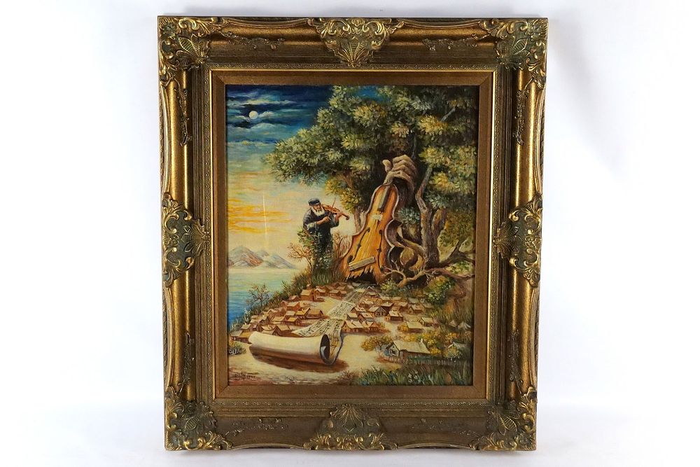 Lot 294: Oil on Canvas by Dilon depicting a Judica Scene