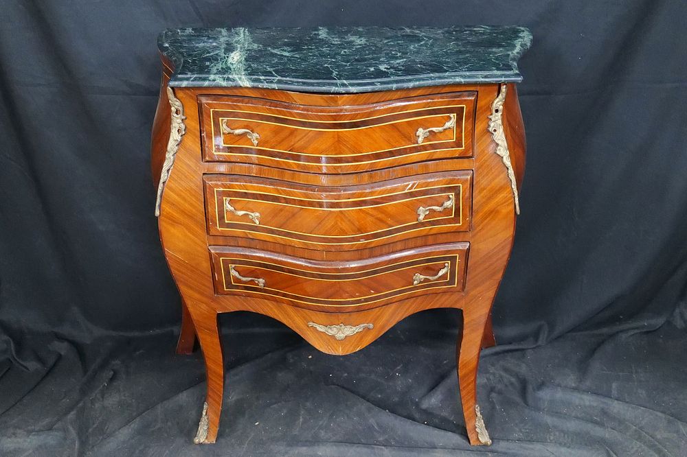 Lot 358: French Style Marble Topped Bombay Chest