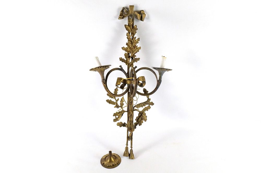 Lot 365: Brass Wall Sconce
