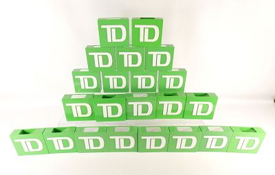 Lot of 22 TD Bank Banks. Measures 5.75" tall. All invoices must be paid within 24 hours of the 