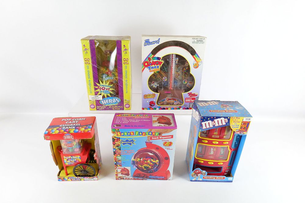 Lot 214: Lot of Candy Dispensers and Banks in Original Boxes