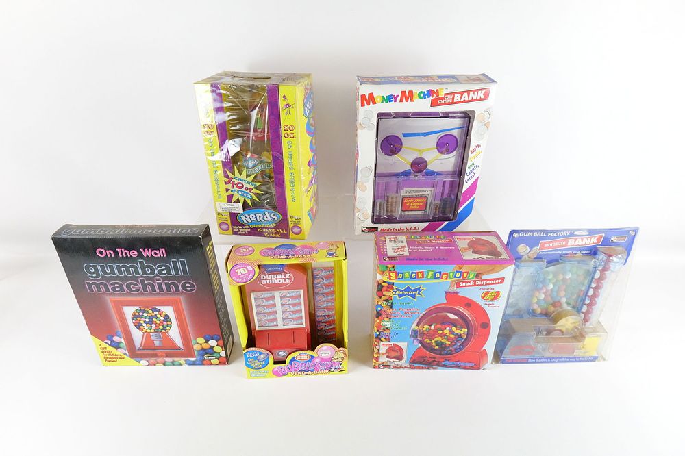 Lot 216: Lot of 6 Banks and Candy Dispensers in Original Boxes