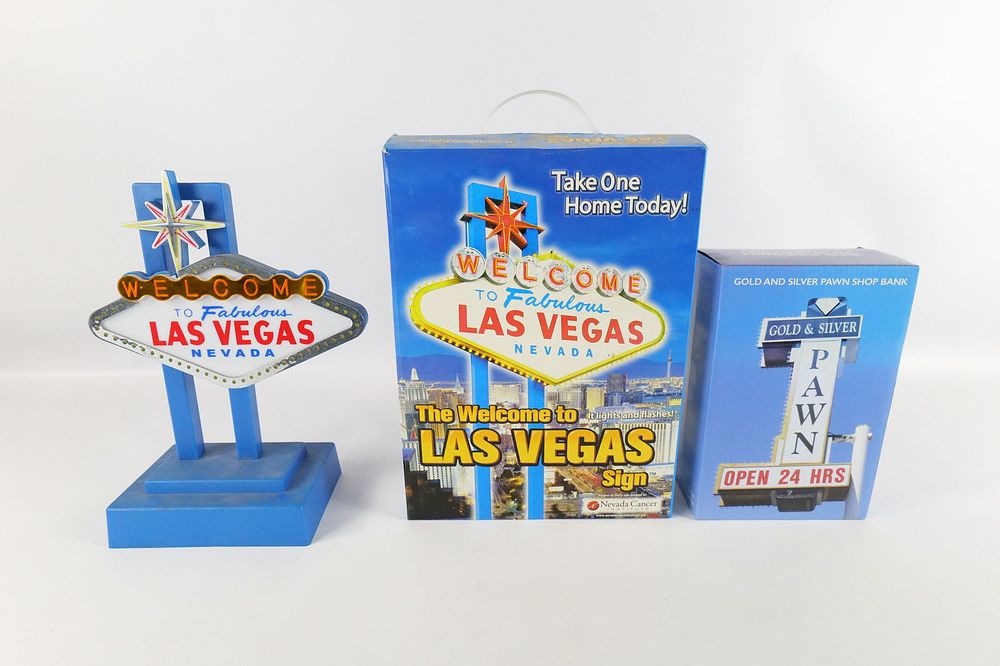 Lot 219: Lot of 3 Las Vegas Novelty Banks and Collectibles