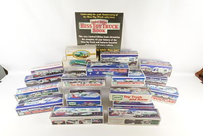 Large Lot of Hess Trucks and Banks. Including 1988 and 1990-2004. Also includes 2 Banks. All 