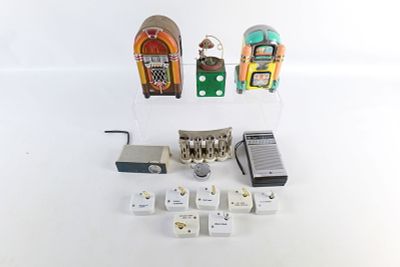 Lot of Musical Items and Collectibles. Including Jukebox Cassette Player, Sony AM/FM Transistor 