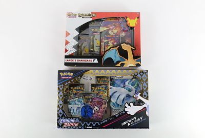 Lot of 2 Pok&eacute;mon Box Sets. Including Celebrations Collection - Lance's Charizard and Crown 