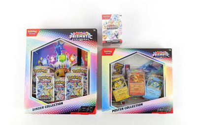 Lot of Pok&eacute;mon Scarlet & Violet Prismatic Evolutions Items. Including Binder Collection Box Set 