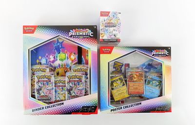 Lot of Pok&eacute;mon Scarlet & Violet Prismatic Evolutions Items. Including Binder Collection Box Set 
