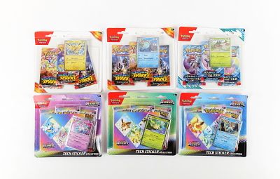 Lot of 6 Pok&eacute;mon Sealed Booster Pack Sets. Including (2) Scarlet & Violet Surging Sparks 3 Pack 