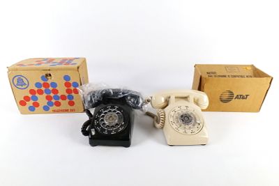 Lot of 2 Vintage Rotary Phones in Original Boxes. Including Bell System Western Electric - 