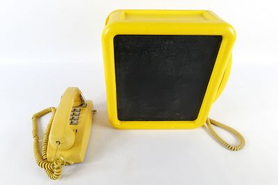 Lot of 2 Vintage 1970's Western Electric Telephones. Including Wall Hanging Chalkboard and 