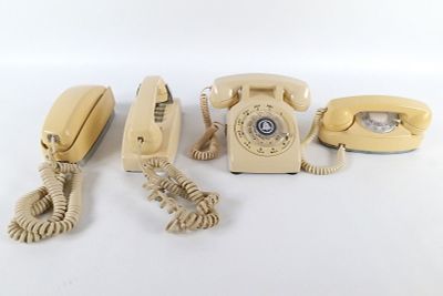 Lot of 4 Vintage Telephones. Including AT&T Rotary Princess Style Phone, Bell System Western 