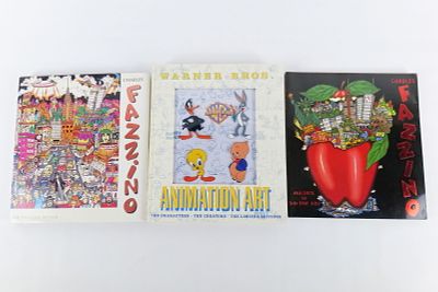 Lot of 3 Coffee Table Art Books. Including Warner Bros. Animation Art Hardcover, Charles 