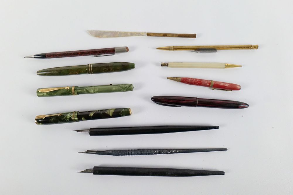Lot 242: Lot of Vintage Fountain Pens and Mechanical Pencils